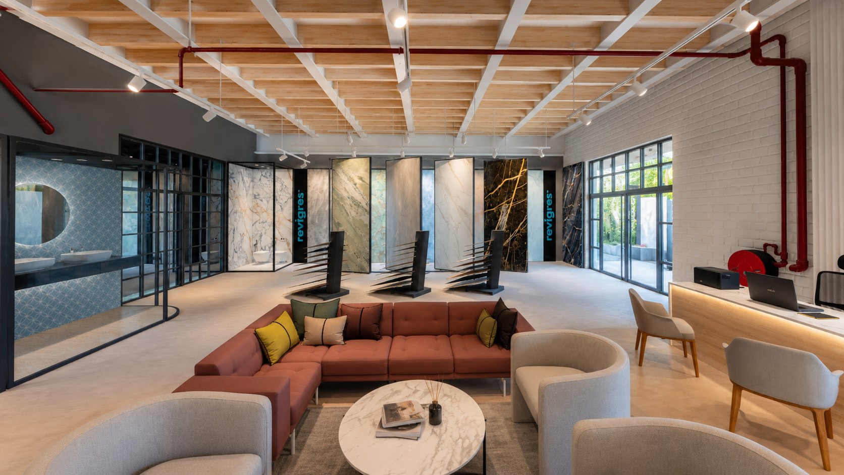 Faraidooni Deira Tile Showroom — retail lighting design in Deira, UAE
